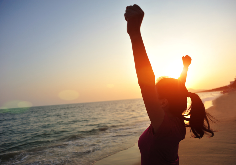 Scratchcard Offers Cheering Woman
