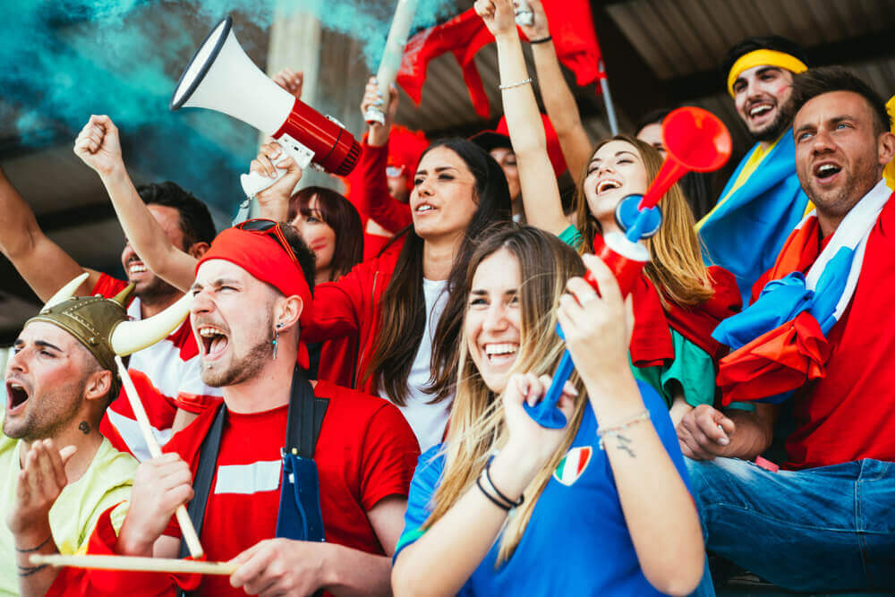 Fans celebrating the football World Cup