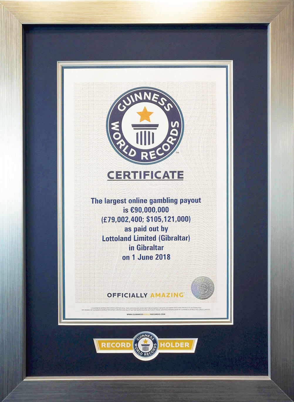 Lottoland's Guinness World Record for biggest online gambling payout