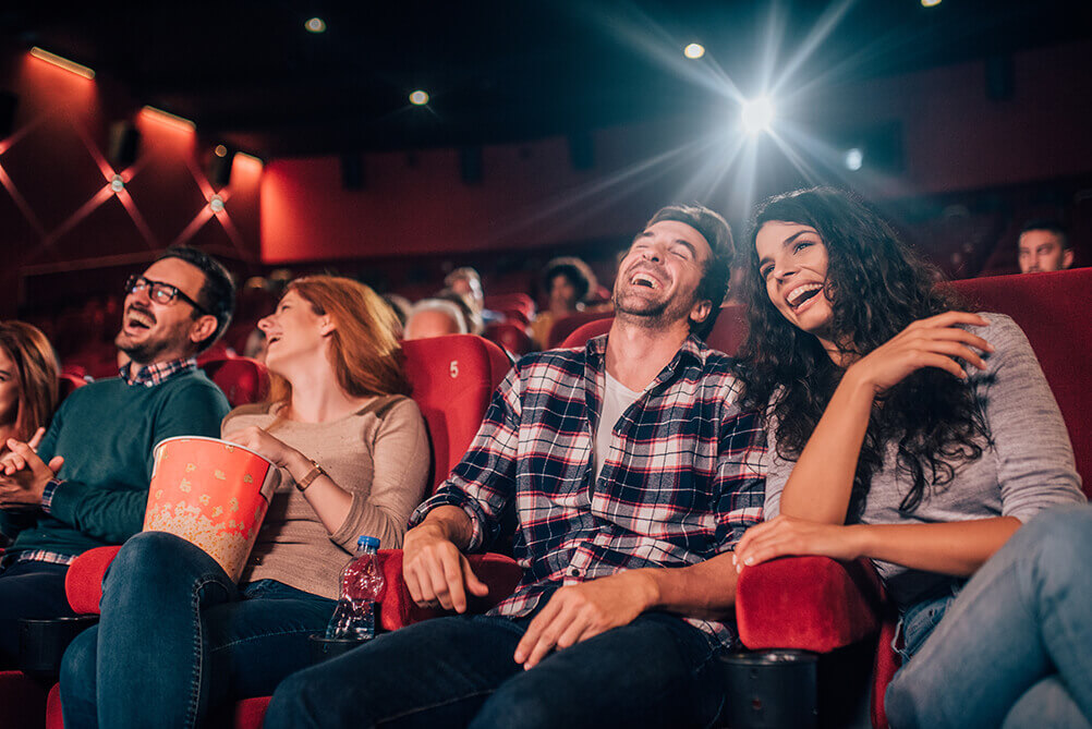 People enjoying a movie from Hollywood