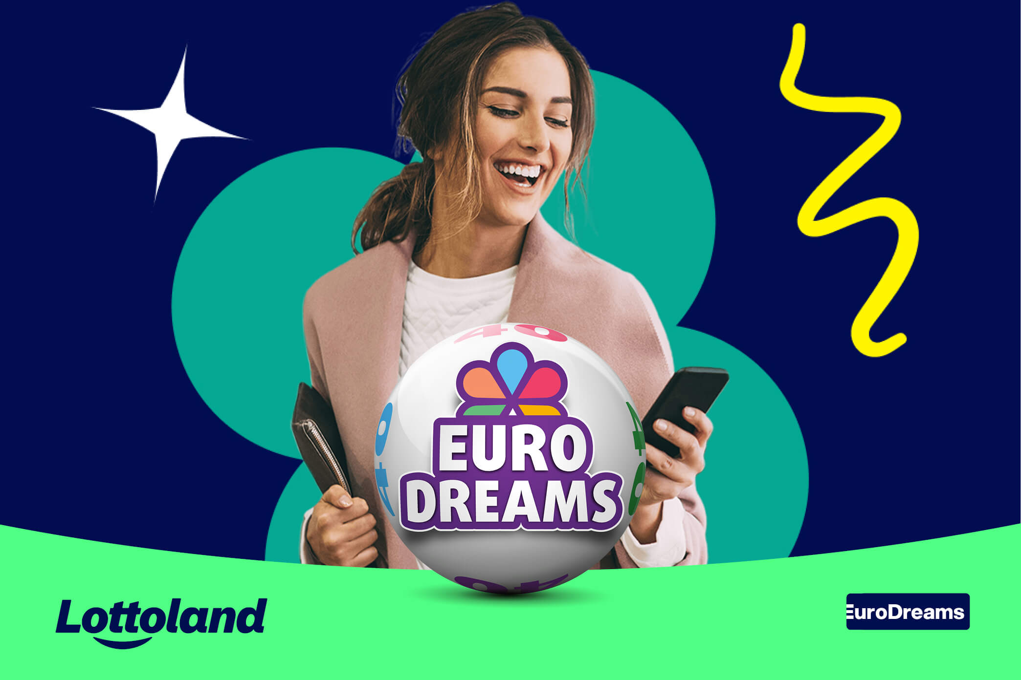 Happy Woman playing EuroDreams