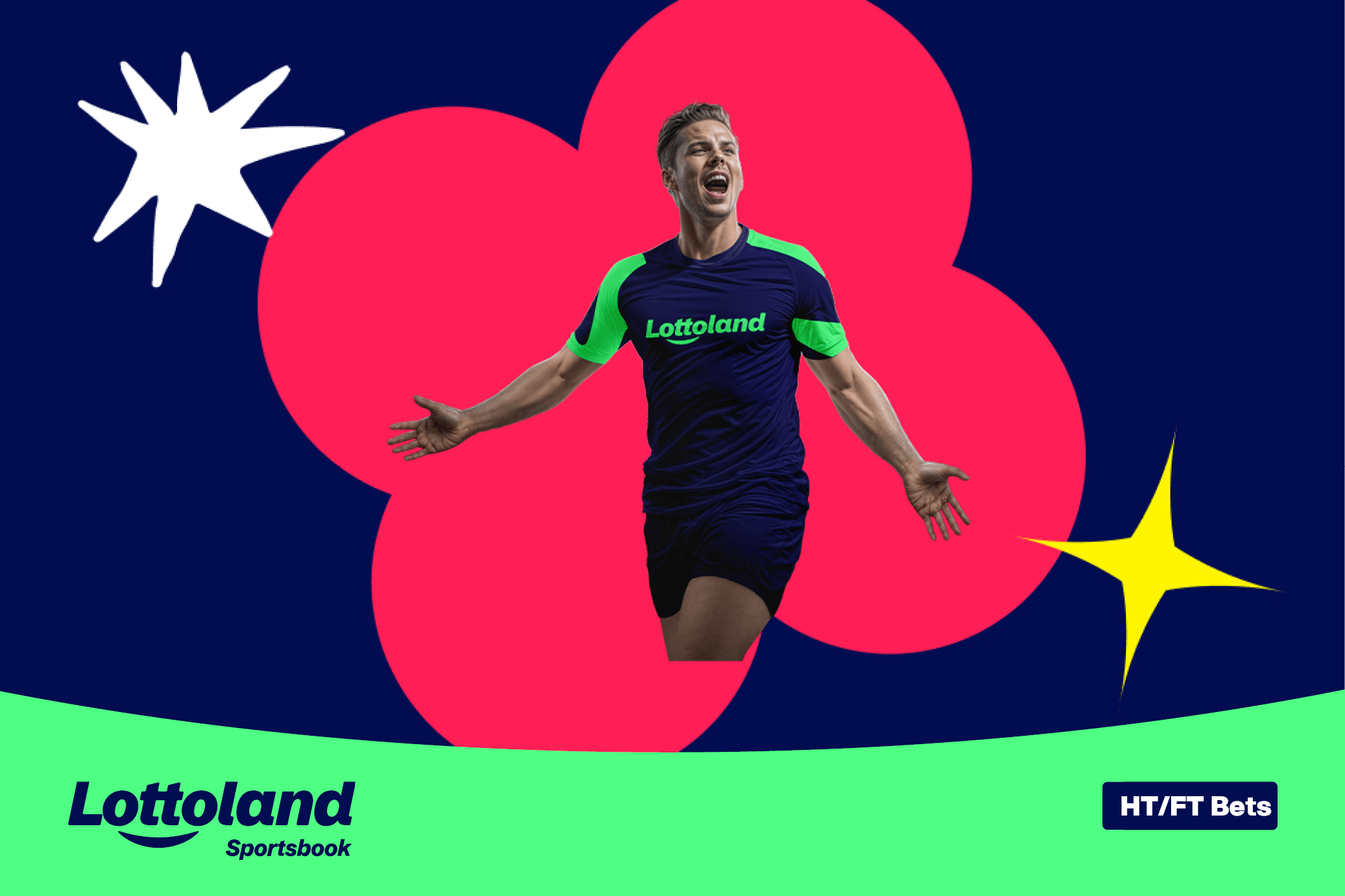 A footballer celebrating, has he just helped your half time full time bet?