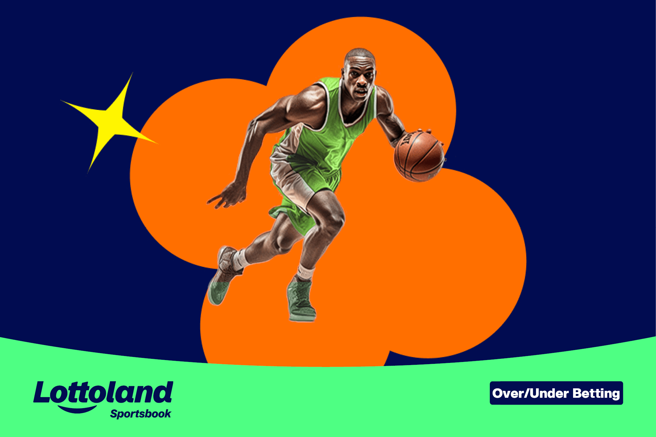 A basketball player dribbling the ball. Basketball is one of the sports popular with over/under bettors