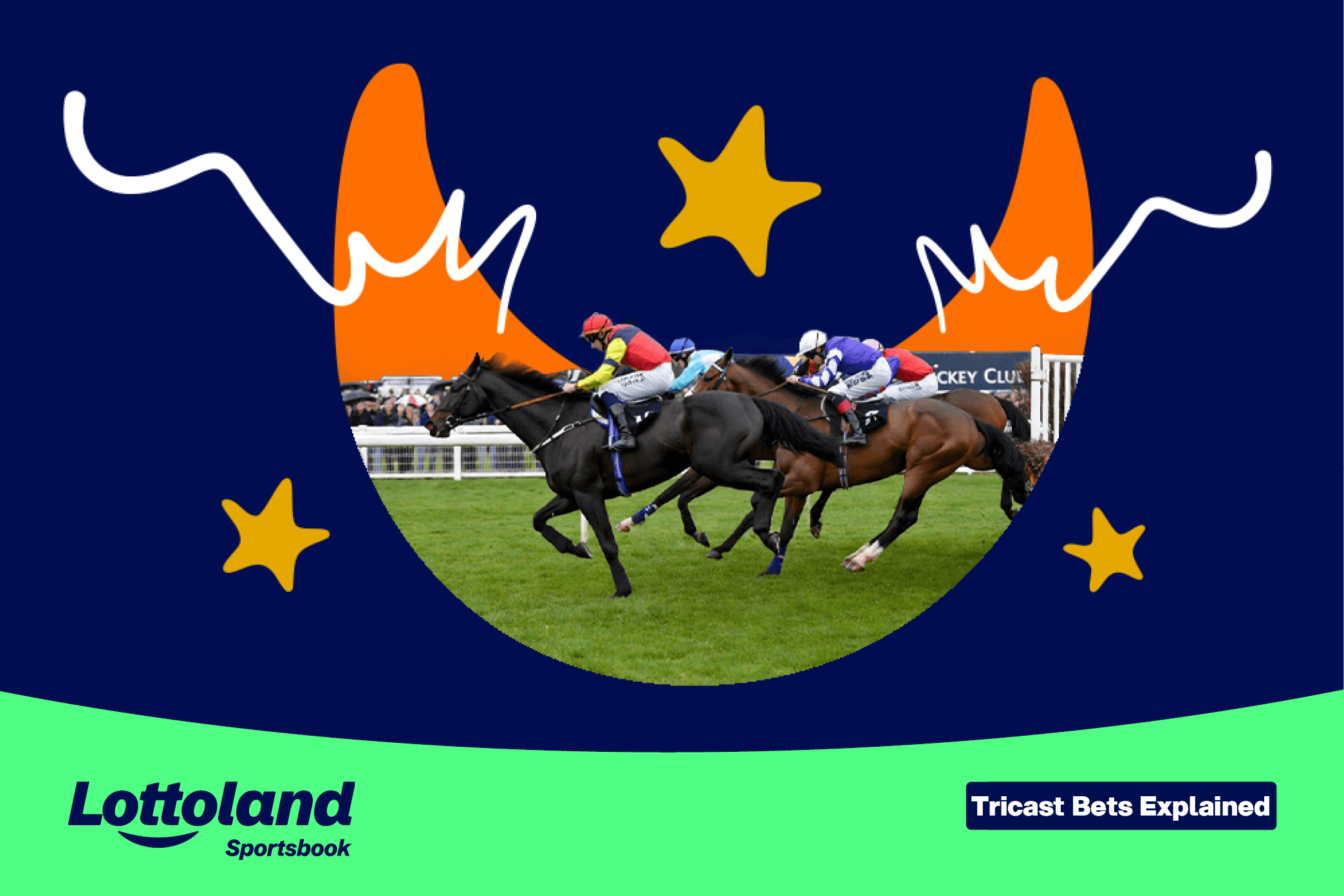 An image of three horses racing. IN this order they may be helping someones Tricast bet
